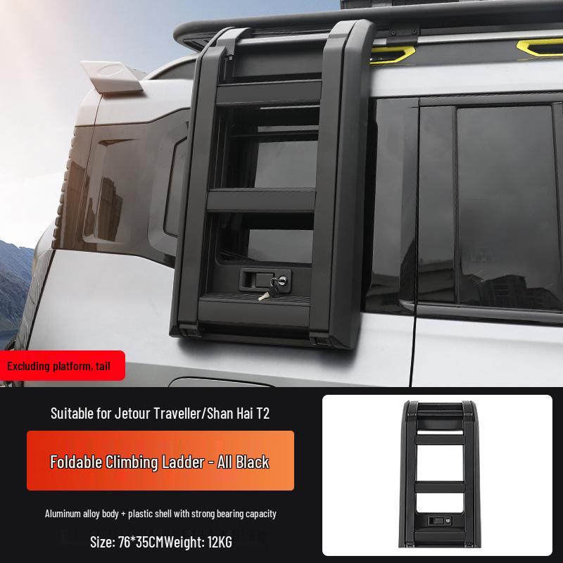 Jetour Traveller Shanhai T2 Off-road Roof Rack with Folding Ladder and Spotlights