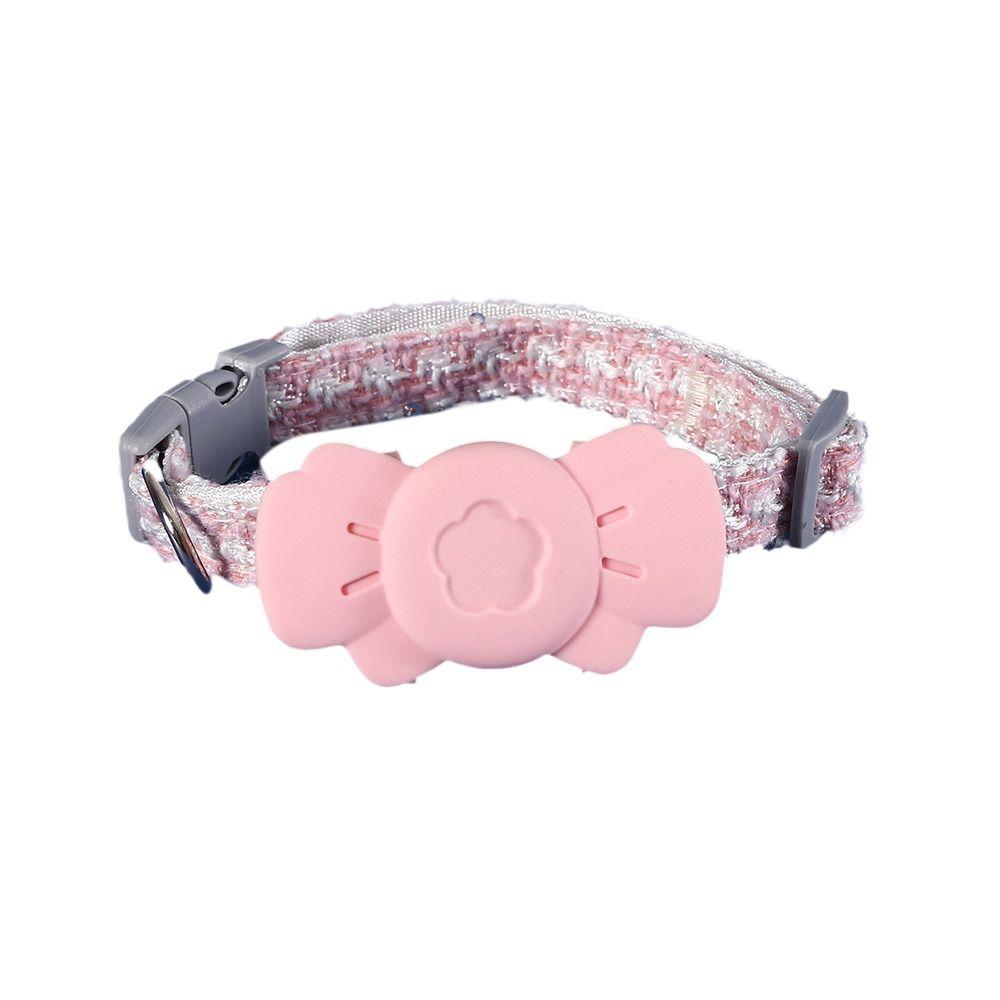 Adjustable Dog Cat Positioning Tracker Collar Cover Bow Tie Pet Leash  For Airtag Tracke