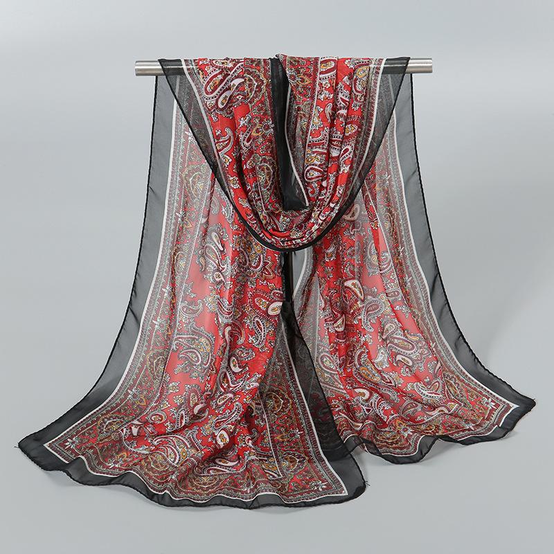 Китайский красный однотонный шифоновый маленький шелковый платок женский маленький подарок, тонкий большой красный подарок на День защиты детей