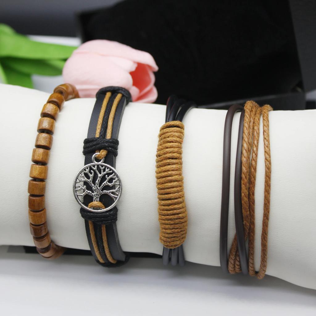 5 шт. Набор Мужские повседневные модные кожаные ремешки Мужские часы Браслеты Коробка Новые самые продаваемые товары для мужчин