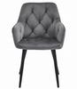 JORK chair - dark gray velvet / black legs x 2