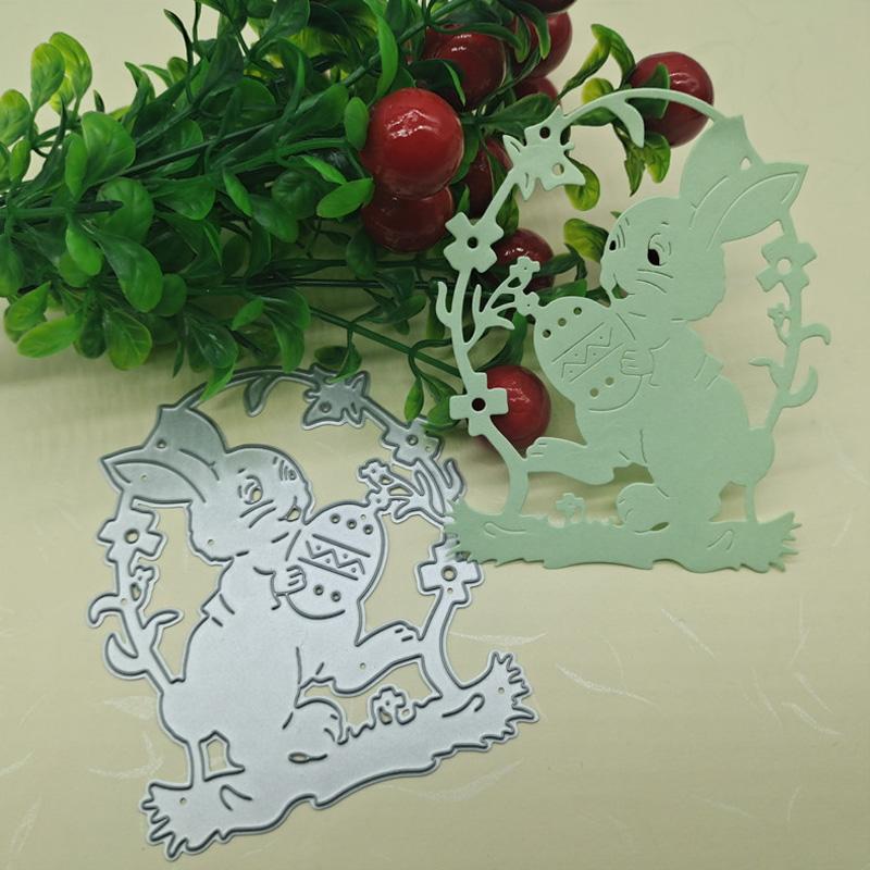 Пасхальный кролик яйцо венок металлический трафарет тиснение резка штампы для скрапбукинга своими руками бумажная открытка тиснение ремесло декор