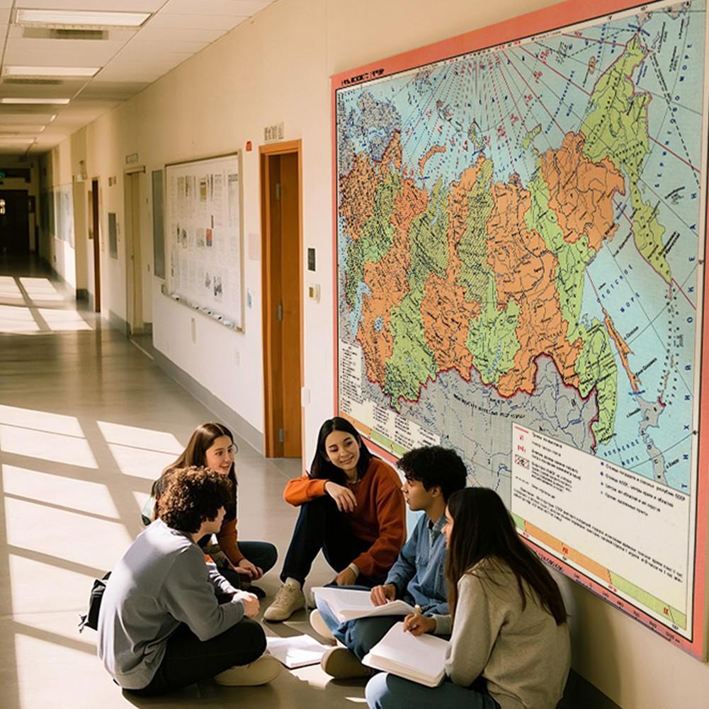 Русский вариант-Российская Советская Федеративная Социалистическая Республика Карта Настенные художественные принты Плакаты Декор Туризм/Учебные пособия