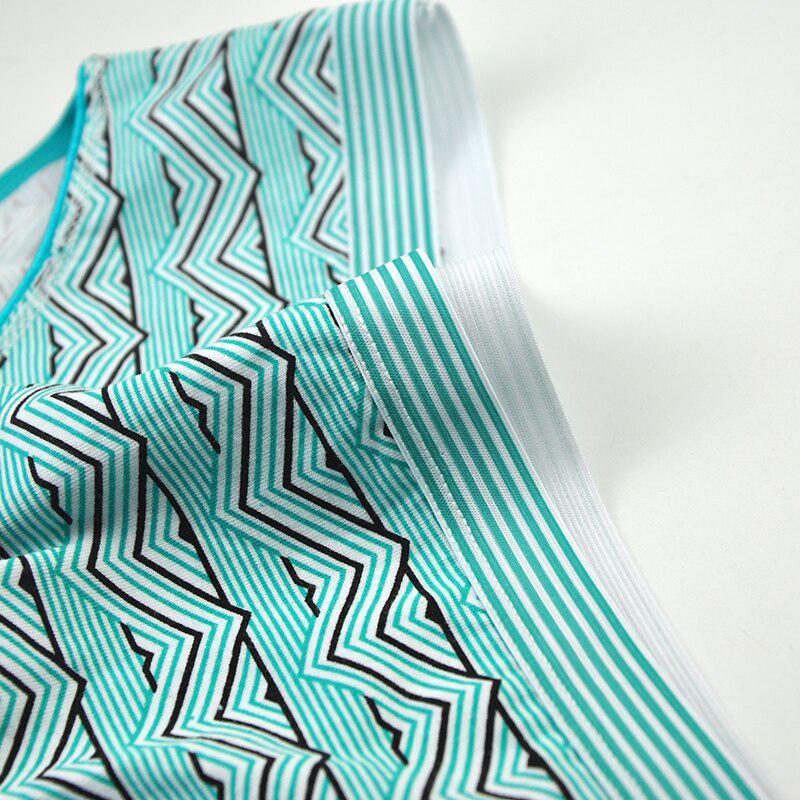 Женское нижнее белье из хлопка больших размеров со средней посадкой и геометрическим рисунком, сексуальные женские трусы для мам, трусики, нижнее белье, 6 шт.