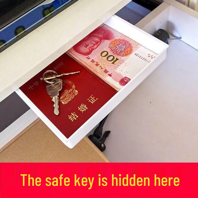 Under-Desk Adhesive Storage Drawer for Office & School Supplies