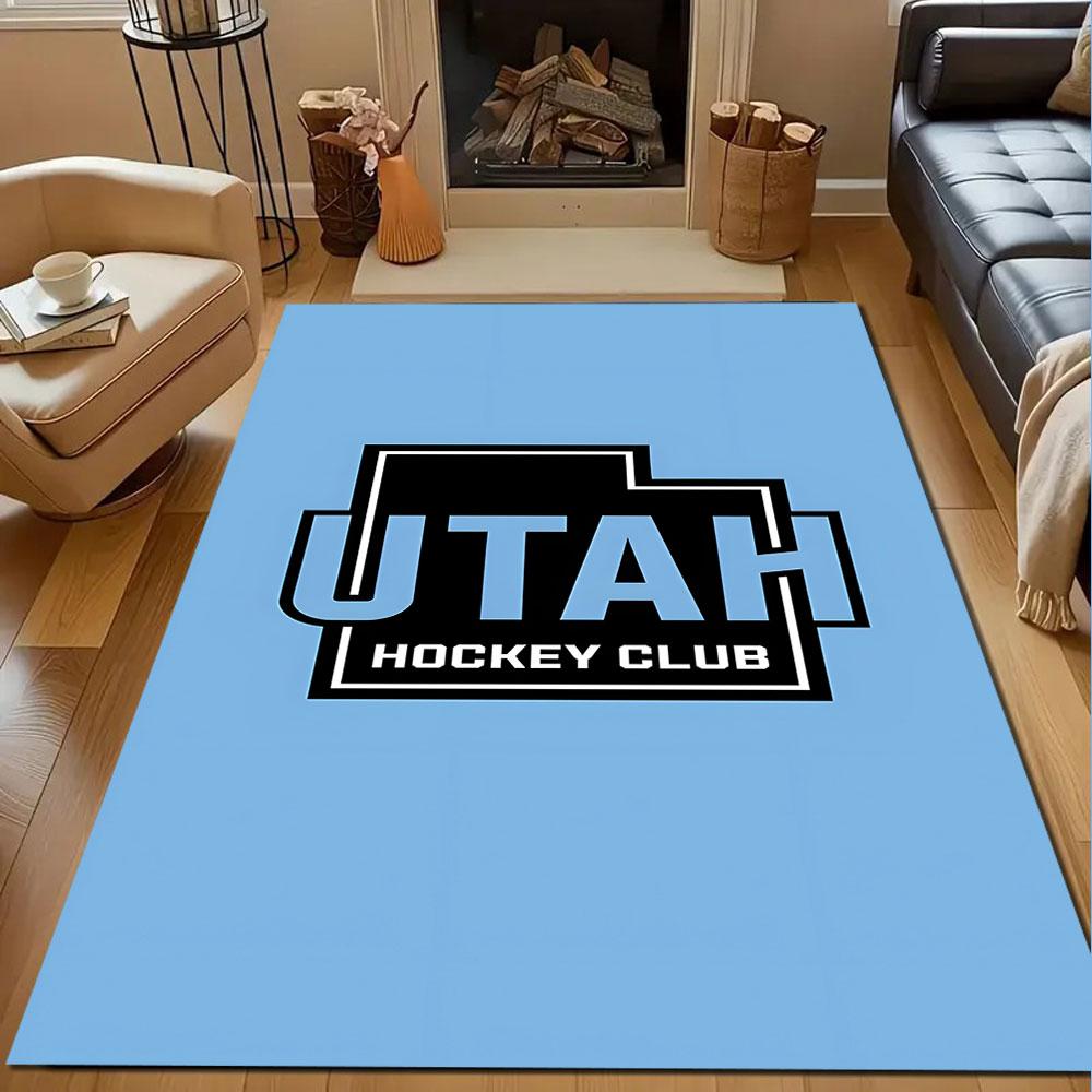 Utah Hockey Club Logo Design Patterned carpet, non slip mat suitable for living room and bedroom sofas