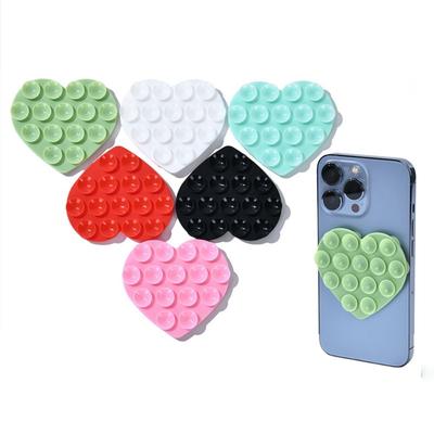 Присоска в форме сердца, Поддержка, Силиконовая присоска, Сильная адсорбция, Фиксирующая подкладка для мобильного телефона, Свободные руки, Прочный, Универсальный аксессуар для телефона