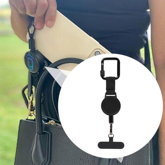 Выдвижной страховочный шнурок для телефона с клипсой для ремня 60 см стальной трос зажим для телефона для защиты от кражи и использования без рук универсальный аксессуар для телефона для приключений на открытом воздухе
