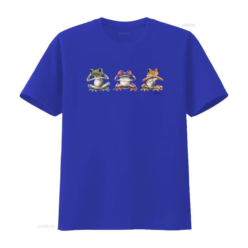 Vintage 90s Hear See Speak No Evil Frogs Nature T Shirt White Adult Large Rare Washed Stretched Designer Clothes Casual