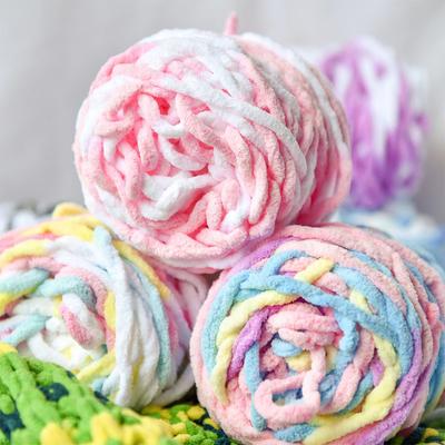 1 моток Радужная пряжа для вязания толстая 7 мм DIY Ручное вязание Крючок Пряжа для зимнего свитера Шляпы Перчатки Теплый зимний проект для рукоделия