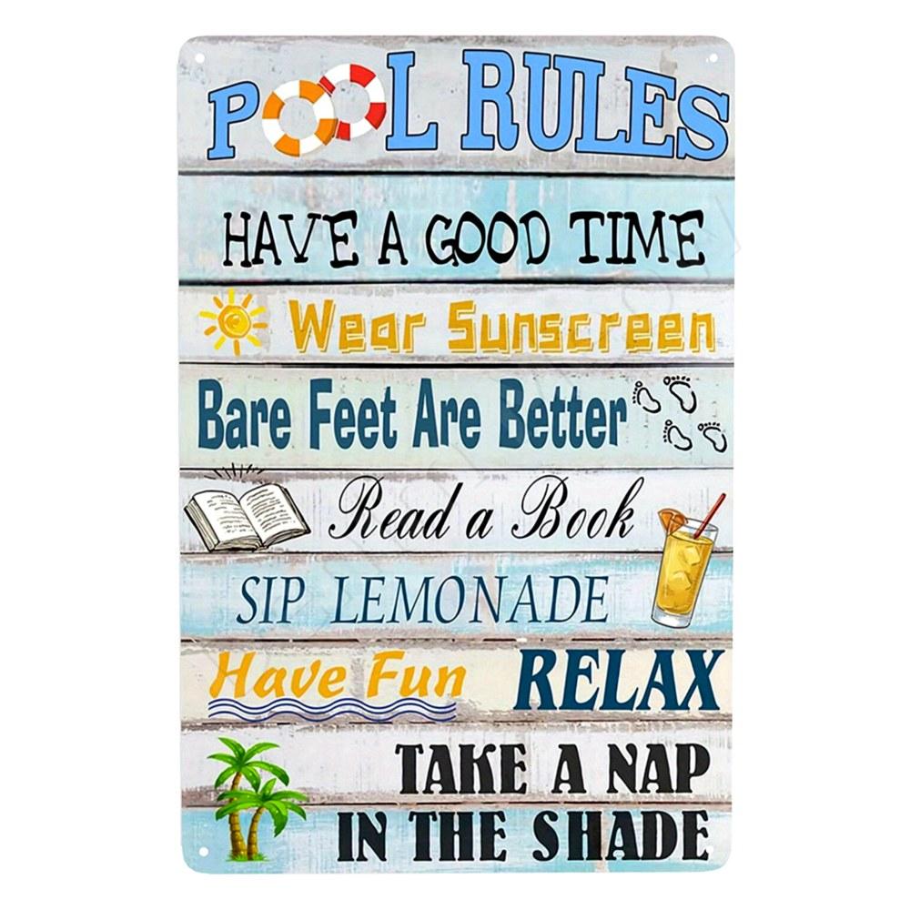 Pool Zone Metal Sign Its OClock at the Pool Vintage Pool Sign Funny Pool Decor Tiki Bar Wall Art Outdoor Decor