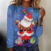 Забавные рождественские футболки снеговика для вечеринки, женская модная повседневная футболка с длинным рукавом и 3D-принтом, зимние рождественские топы с узором из снежинок