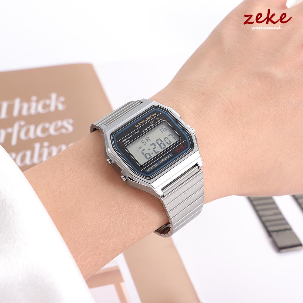 Винтажный 18мм 20мм ремешок из нержавеющей стали для часов CASIO F-91W/A158/A159/A168/A169/B650/AQ230/AE500W Тонкий металлический браслет-ремень
