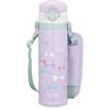 Water Bottle, Vacuum Insulated Kids Mobile Mug, 500ml, Pastel Purple, Removable Strap, Includes Shoulder Pads, Gentle On the Shoulders, For Ch