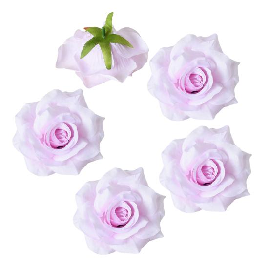 5 Pcs Artificial Rose Flower Heads Realistic Fake Silk Rose Head for Home DIY Flower Wall Wedding Party Birthday Baby Shower Decor