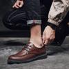 Модная брендовая мужская обувь 2025 года, новая корейская версия молодежной повседневной обуви, ретро-модные кожаные туфли, британские деловые полированные кожаные туфли