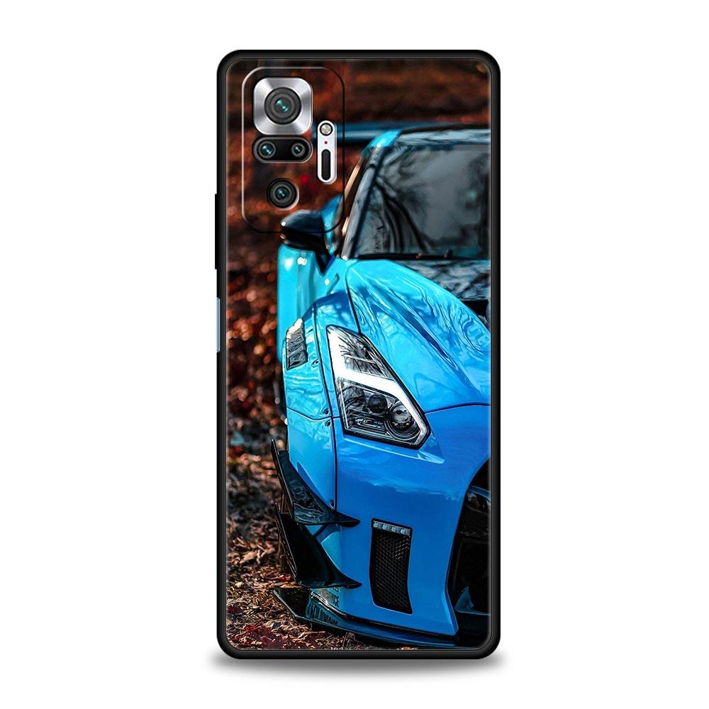 Сине-красный чехол для телефона JDM Sport Car для Xiaomi Redmi Note 14 13 5G 10 11 12 Pro Plus 4G 14C 13C 12C 10C Черная крышка