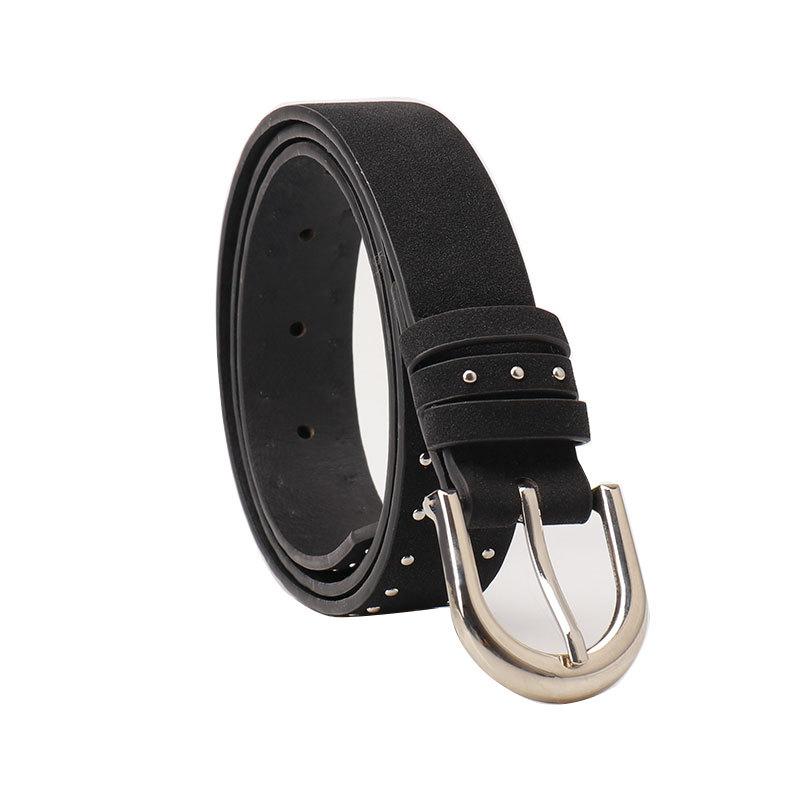 Belt Women'S Trend Personality Suede Leather Rivet Women'S Belt Vintage Versatile Jeans Belt
