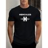 Европейские размеры Мужская HERCULES Графическая Летняя Повседневная Футболка с Круглым Вырезом и Коротким Рукавом