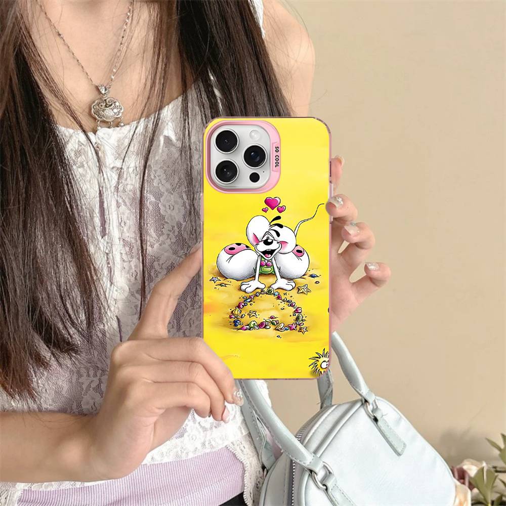 Мультяшный чехол D-Diddl для iPhone 16 15 14 13 12 11 17 Pro MAX Plus Pro, матовый, противоударный