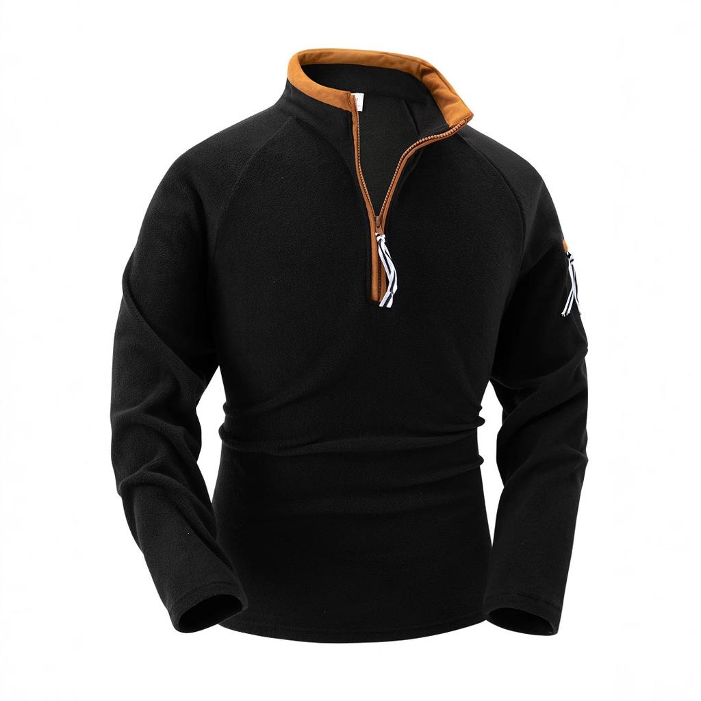 Men's New Arrival Stand Collar Half Zip Long Sleeve Tactical Arm Zipper Hoodie