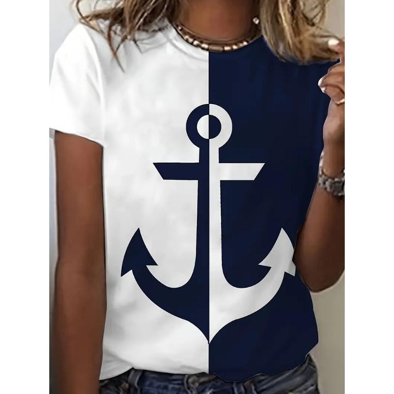 Летний топ с круглым вырезом и принтом 3D Barb, модные повседневные футболки с короткими рукавами для женщин