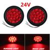 2x 16LED 12V/24V Taillight Brake Stop Running Reverse Backup Light Rear Lamp Truck Trailer Camper Van Car Round LED Amber Red