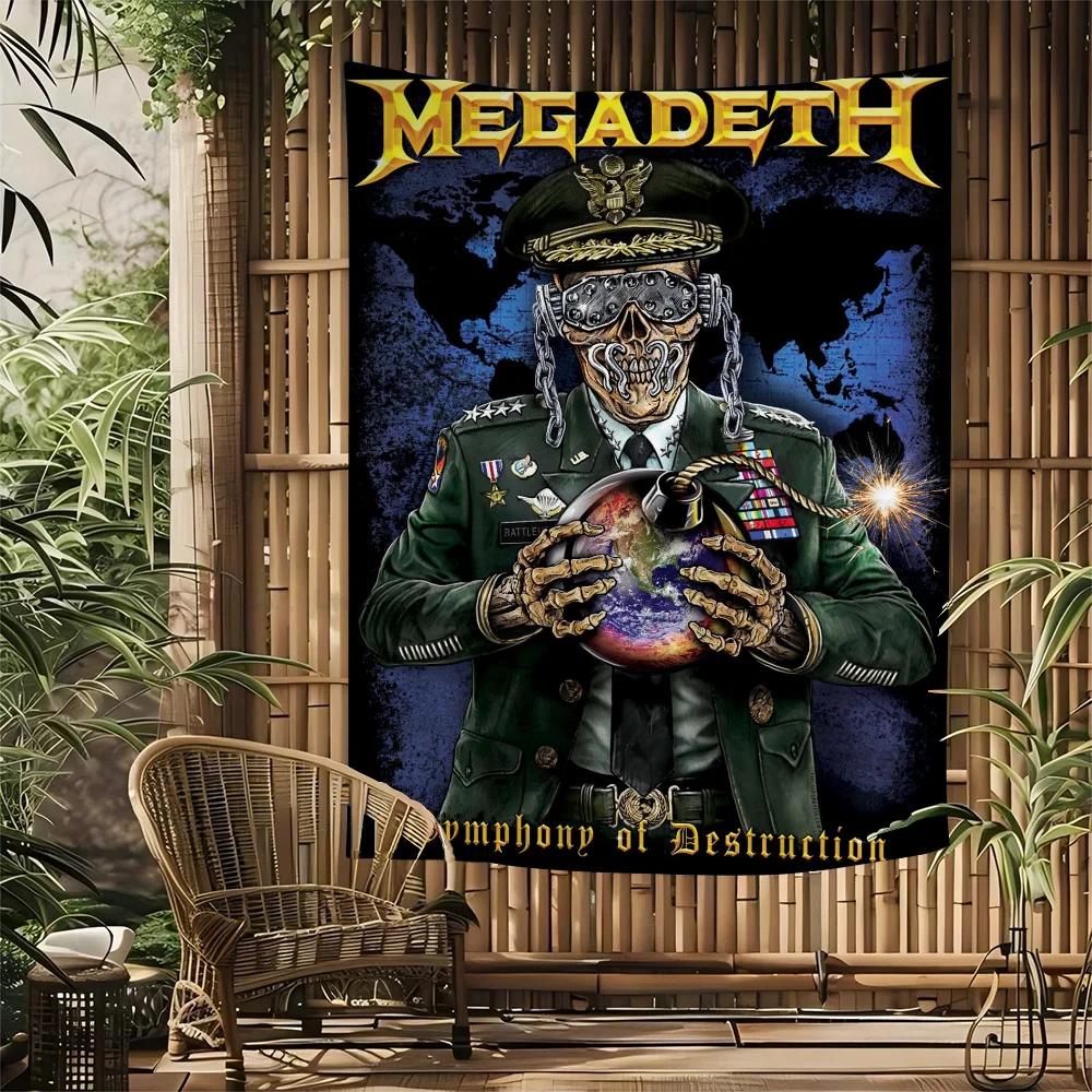 Megadeth Heavy Metal Band Album Wall Tapestry Hanging Tarot Hippie Wall Rugs Dorm INS Home Decor