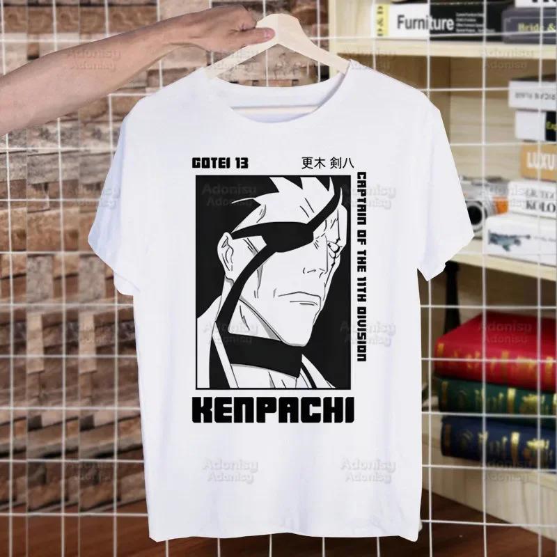 Bleach Зараки Кенпачи Куросаки Ичиго Футболки для парней О-образный вырез Короткий рукав Обычный Мужской рост Качество Мужская Хип-хоп футболка