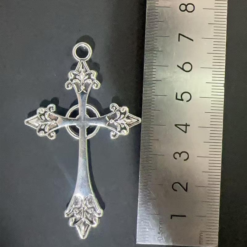 60cm Vintage Cross Pendant Necklace for Women Men, Stainless Steel Religious Gothic Choker, Punk Hip Hop Faith Jewelry Gift