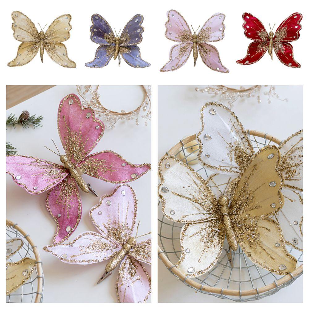 Разноцветное украшение на рождественскую елку 25*21 см подвесное украшение НОВЫЙ Рождественский фестиваль бабочек