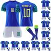 22/23 Brazil Away  Jerseys Children's Football Training Suit Set
