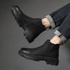 England Style Men's Leisure Chelsea Boots  Designer Shoes Black Trend Original Leather Boot Cowboy Platform Ankle Botas Man