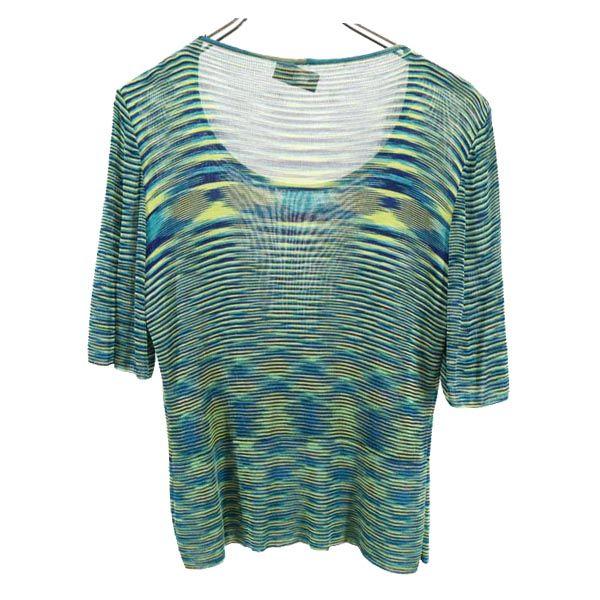 Missoni Сделано в Италии Вязаный свитер с коротким рукавом и принтом по всей поверхности Женский Б/у