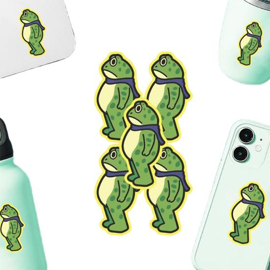 1/5/10/20/50/100Pcs Resist Frog Sticker Waterproof PVC Frog Meme Sticker Cell Phone Laptop Computer Helmet