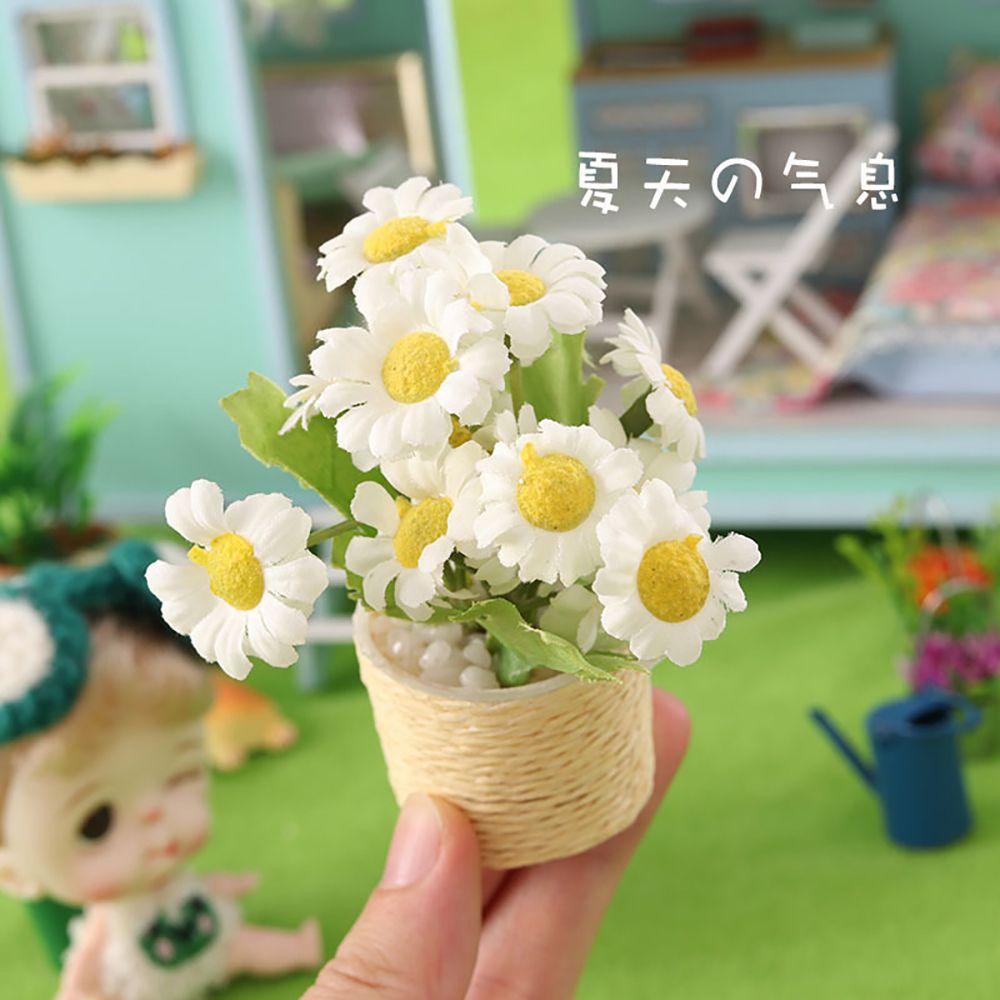 Scenery Model Dollhouse Plant Potted Doll Accessories Mini Floral Basket Miniature Greenery Bonsai