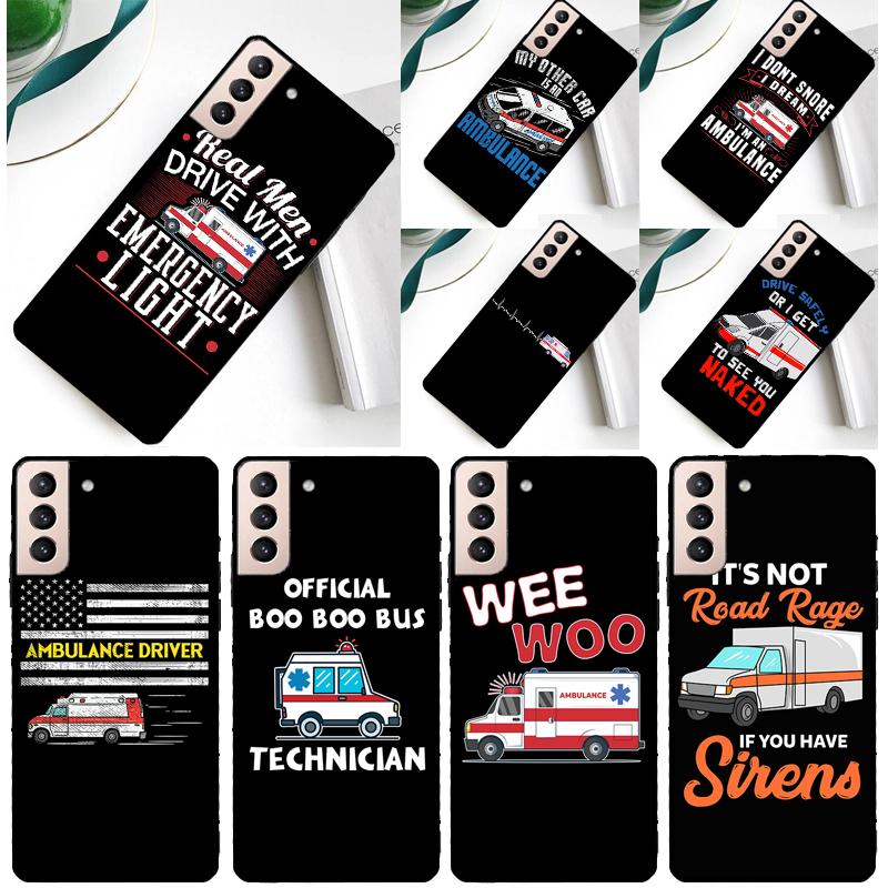 Ambulance Car Phone Case For Samsung Galaxy S24 Ultra S25 Ultra S9 S10 S20 S21 S22 S23 Plus S24 FE Cover
