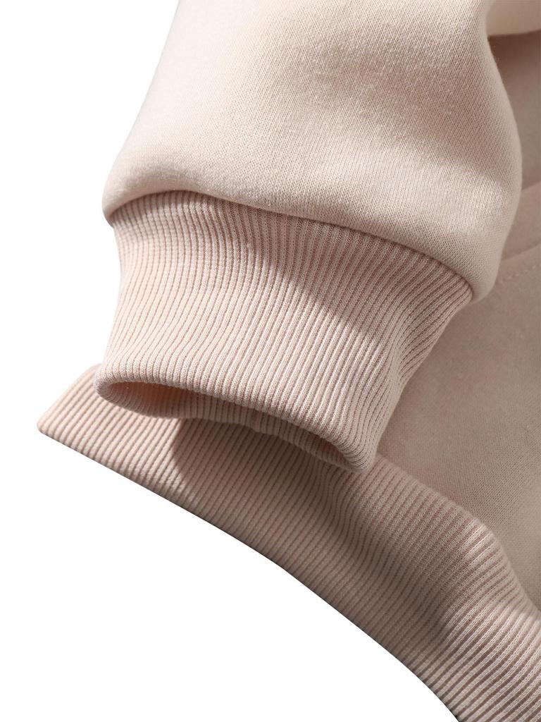 Women's Fleece-Lined Hoodie - Thick, Printed, Loose Pullover for Spring and Autumn