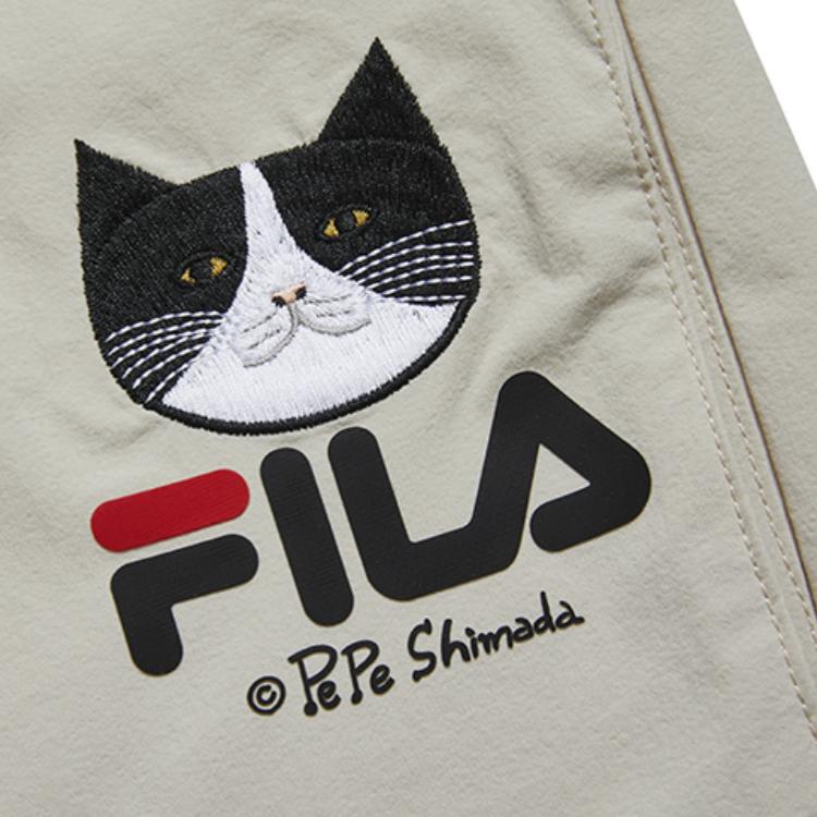 Fila X Коллаборация Pepe Shimada Повседневные Дышащие Спортивные Тканые Шорты Мужские шорты Светло-хаки F11M133898F-LK