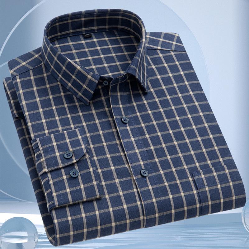 Мужская полосатая рубашка с длинным рукавом - Элегантный стиль Business Casual для весны и осени