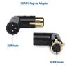 MAKIVI 2-Piece Adjustable Audio Adapter Plug, Male to Female Right Angle XLR Adapter, XLR Conversion and High-Performance 3-Pin XLR Design, XLR Cable