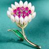 Vintage Crystal Flower Brooches Pearl Brooch Pin Wedding Jewelry Gifts Party