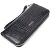 Horizontal Women's Wallet Made of Genuine Textured Leather Under a Crocodile CANPELLINI Wallet 21623 Black