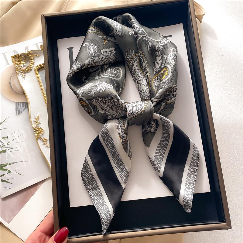 70 * 70cm New Silk Small Square Scarf For Women'S Neck Protection Professional Scarf Versatile Hair Tie Headscarf Scarf