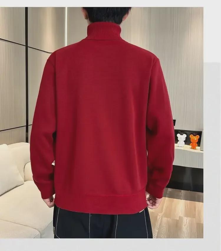 Модный мужской свитер с высоким воротником на осень/зиму 2023 г.