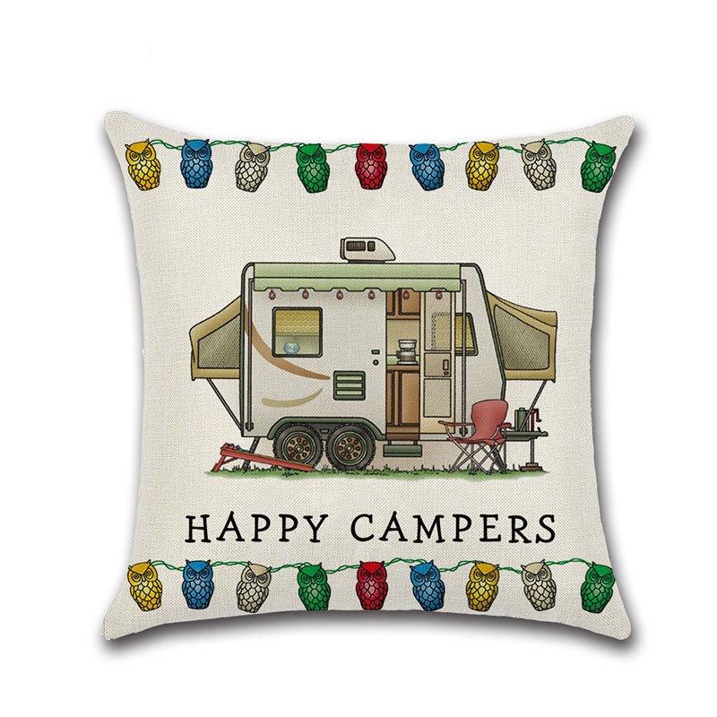 Декоративная наволочка на подушку-плед для дивана Happy Campers, идеально подходящая для домашнего декора