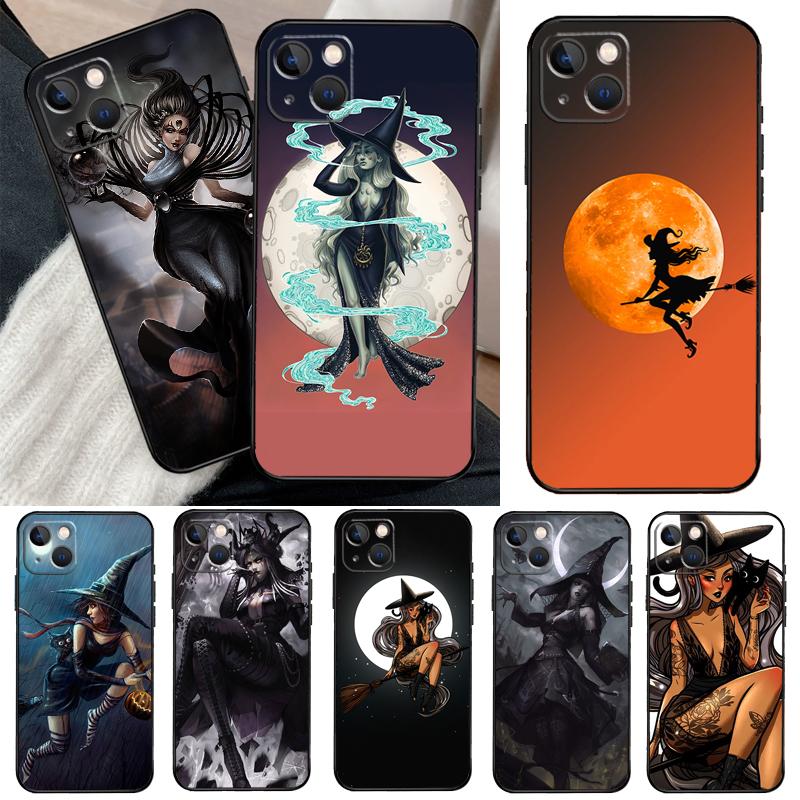 Чехол для телефона 'Лунная Ведьма Хоррор' для iPhone 13 12 11 14 15 16 Pro Max Mini X XS Max XR Plus Чехол Задняя крышка