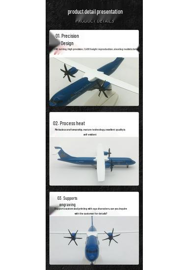 Металлическая модель самолета ATR с колесами и шасси, 20 см, статичная модель, подарок