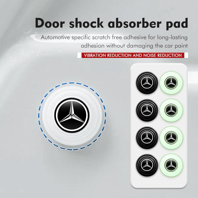 AABHA1 8pcs Car Door Closing Silicone Pad Shock Absorbing Pad Stickers For Mercedes Benz W211 W124 W176 W177 C180 C200 C260 C300 GLC