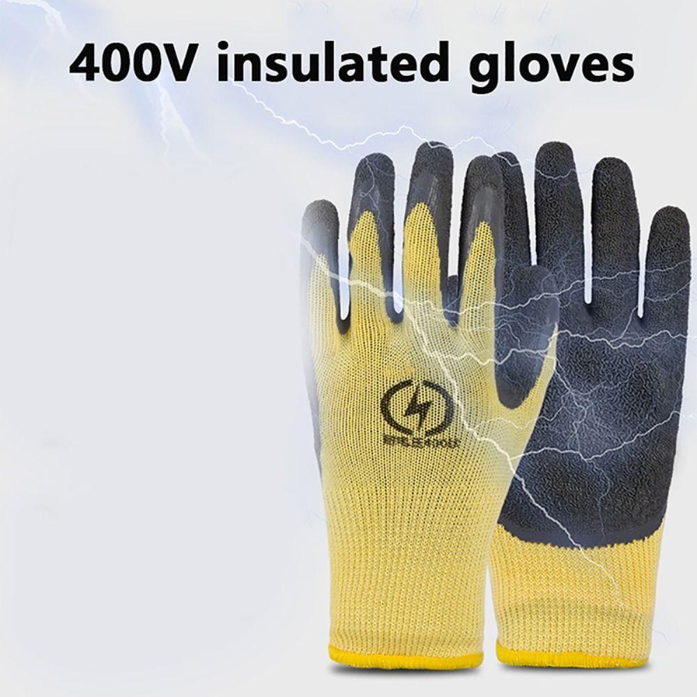 400v Electrician Working Gloves Wear-resistant Safety Protective Gloves Rubber Insulating Gloves
